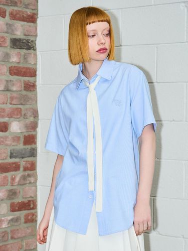 Basic Oxford Half Shirt_Sky Blue - GENERAL IDEA - Modalova