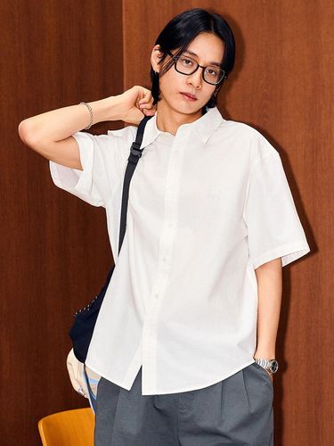 Basic Oxford Half Shirt_White - GENERAL IDEA - Modalova