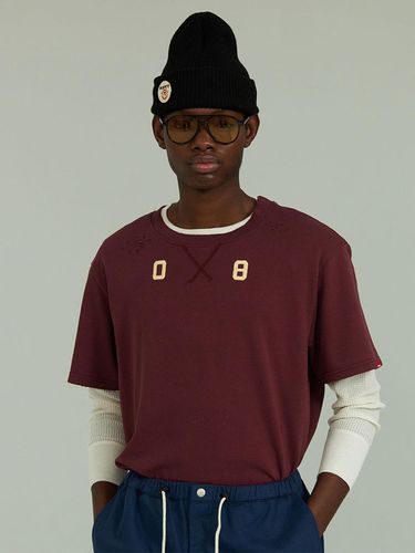 S Military Archive Damage T-shirt_Burgundy - beyondcloset - Modalova