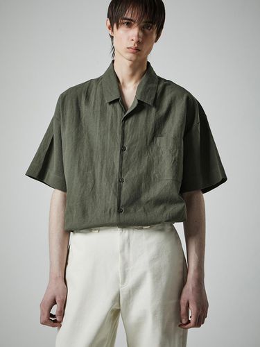 Linen Open Collar Short Sleeves Shirt - ease - Modalova