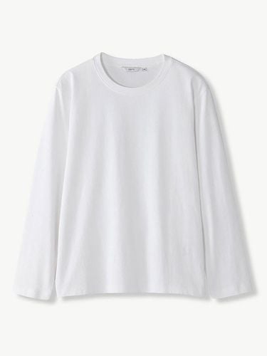 Cotton Basic Round Long Sleeve T-shirt_White - STCO - Modalova