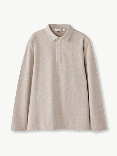 Slit-neck Long Sleeve T-shirt_Beige - STCO - Modalova