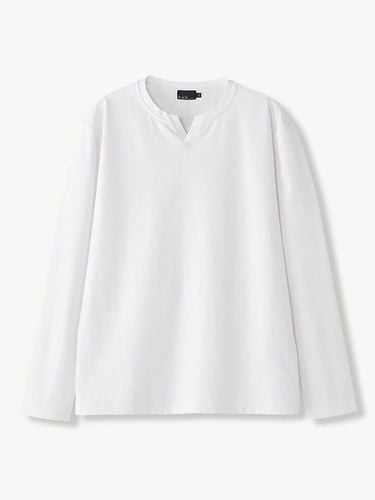 Supima Slit-neck Long Sleeve T-shirt_White - STCO - Modalova