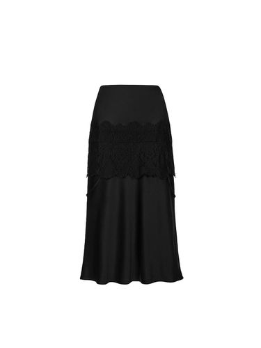 Slip Lace Midi Skirt_Black - ULKIN - Modalova