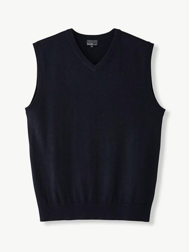 Washable V-Neck Knitted Vest _ Navy - STCO - Modalova