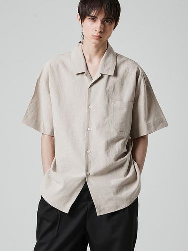 Linen Open Collar Short Sleeves Shirt - ease - Modalova