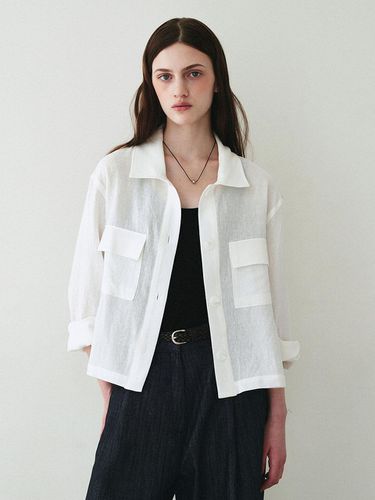 Big Pocket Linen Cropped Shirt - LOEIL - Modalova