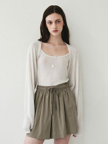 Pure Linen Top & Bolero Cardigan Set - LOEIL - Modalova