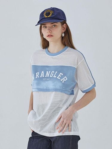 Semi Oversized Mesh Sucker T-shirt_Blue - Wrangler - Modalova