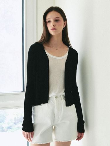 Soft Sheer V-neck Cardigan - Black - LOEIL - Modalova