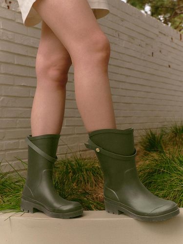 Buckle Strap Rain Boots - MONGDOL - Modalova