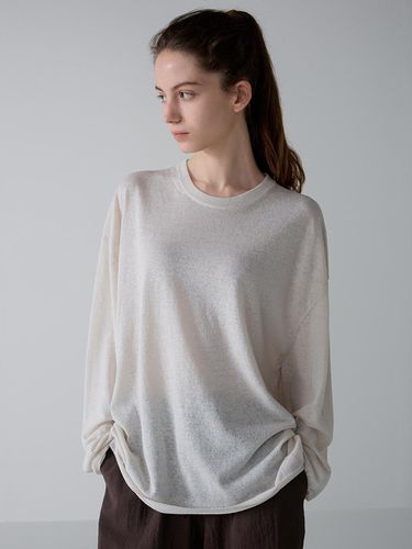 Boy Fit Linen Knit Top - FACADE PATTERN - Modalova