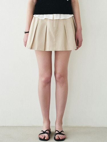 Cotton Pleated Skirt Pants - Beige - LOEIL - Modalova