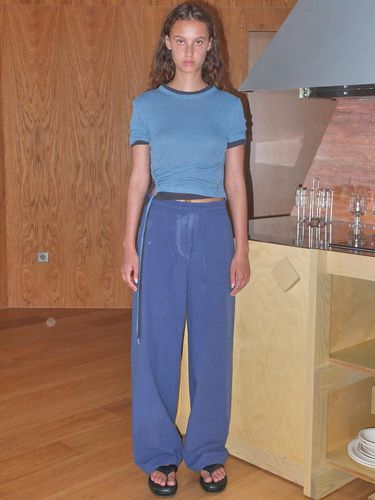 Comfort String Cotton Pants_Blue - Enor - Modalova