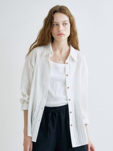 S Texture Stripe Shirt_White - ANEDIT - Modalova