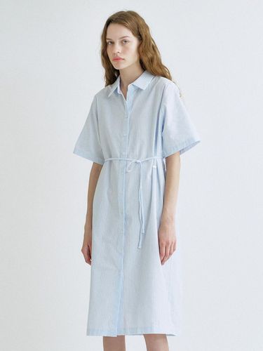 S Stripe Daily Half Shirt Dress_Sky - ANEDIT - Modalova