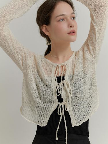 Ribbon Cardigan - RE_L - Modalova