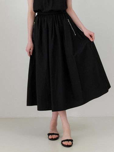 Roof Shirring Skirt - Black - RE_L - Modalova