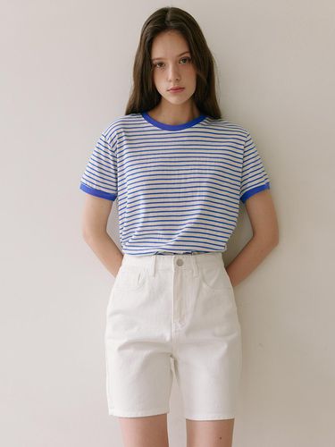 Bird Stripe T-shirt - Cobalt Blue - Laminez - Modalova