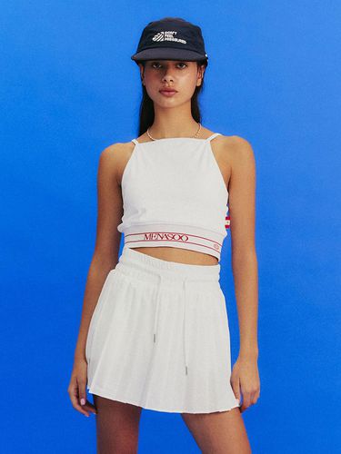 Knit Strap Sleeveless Top_White - MENASOO - Modalova