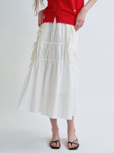 S Shirring Detail Skirt_White - ANEDIT - Modalova