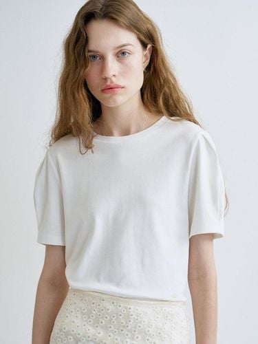 S Puff Sleeve Half T-shirt_White - ANEDIT - Modalova