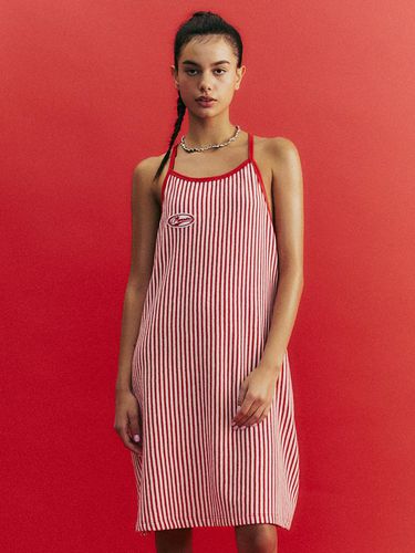 Summer Stripe Terry Strap Dress_Red - MENASOO - Modalova