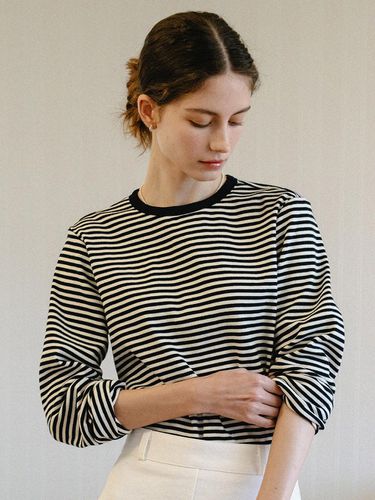 Stripe Ribbed Long Sleeve T shirt (2 Color) - ANEDIT - Modalova