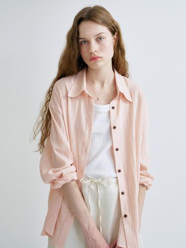 S Texture Stripe Shirt_Pink - ANEDIT - Modalova