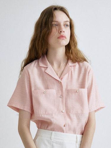 S Linen Open Collar Shirt_Pink - ANEDIT - Modalova