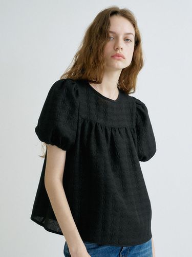 S Jacquard Texture Volume Blouse_Black - ANEDIT - Modalova