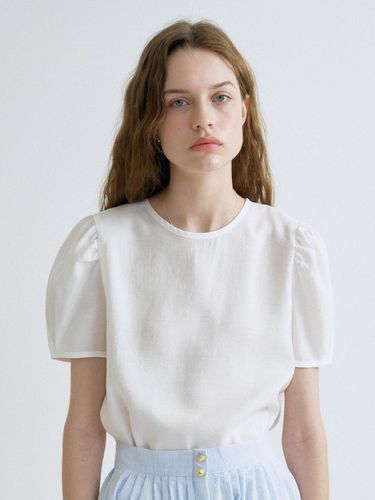 S Daily Shirring Puff Blouse_White - ANEDIT - Modalova