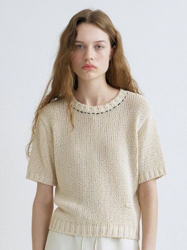 S Hand Stitch Summer Slub Knit Top_Ecru - ANEDIT - Modalova