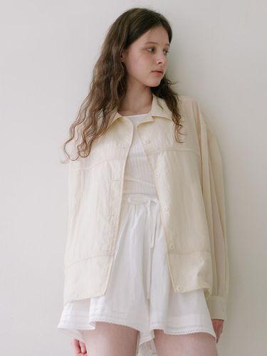 Nylon Rustle Windbreaker - Cream - Laminez - Modalova