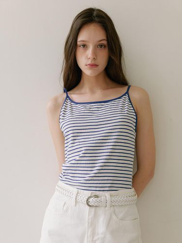 Stripe Cotton Sleeveless Top - Blue - Laminez - Modalova