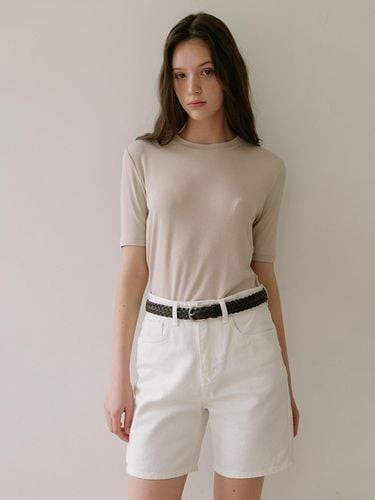 Soft Half Sleeve T-shirt - Beige - Laminez - Modalova