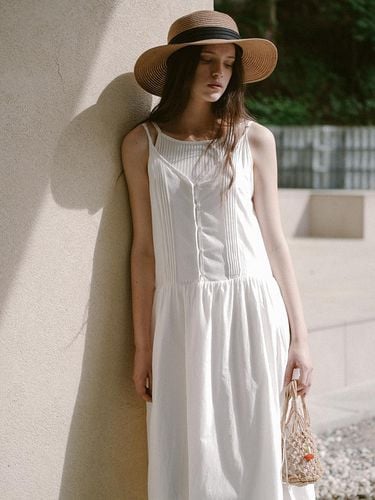 Button Sleeveless Long Dress - Laminez - Modalova