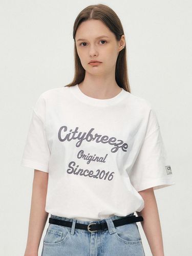 Chain Embroidery Lettering Short Sleeve T-shirt - CITYBREEZE - Modalova