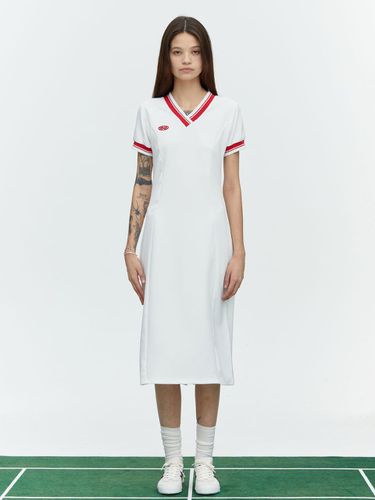 Stripe Track Rip Jersey Dress_White - MENASOO - Modalova