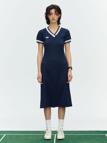 Stripe Track Rip Jersey Dress_Blue - MENASOO - Modalova