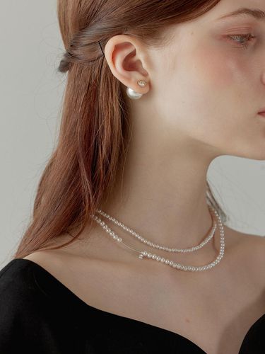 Long Pearl Ribbon Necklace - FLOWOOM - Modalova