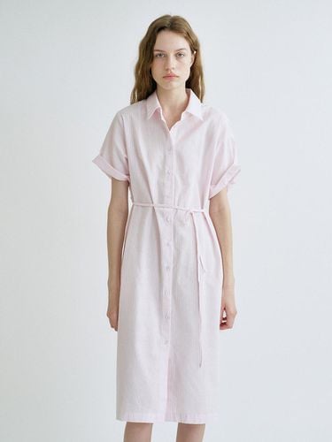 S Stripe Daily Half Shirt Dress_Pink - ANEDIT - Modalova