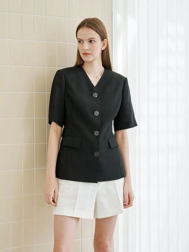 Collarless V-neck Summer Jacket () - MEZARR DE VON - Modalova