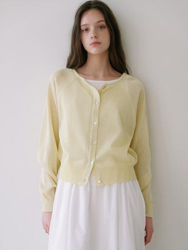 Raglan Knit Cardigan - Yellow - Laminez - Modalova