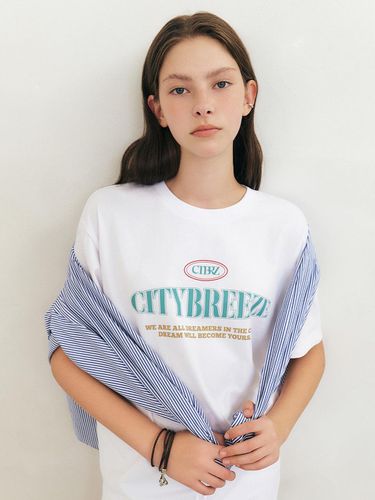 Lettering Logo Short Sleeve T-shirt_White - CITYBREEZE - Modalova