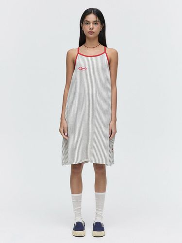 Summer Stripe Terry Strap Dress_Gray - MENASOO - Modalova