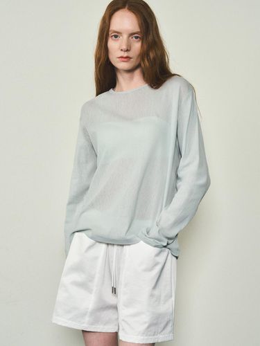 Solid Mesh Long Sleeve T-shirt - CITTA - Modalova