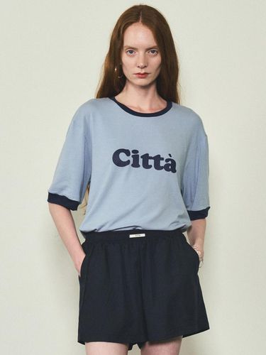 Retro Logo Oversized Fit Ringer T-shirt - CITTA - Modalova