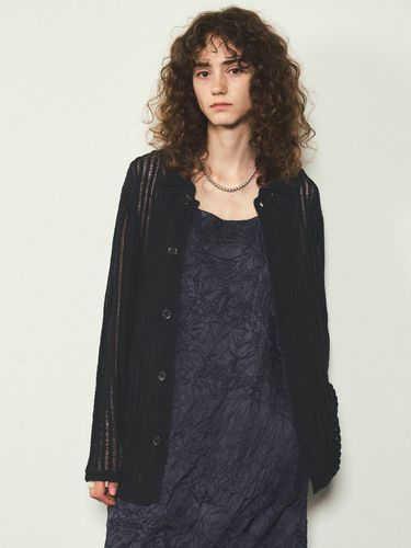 Summer Knit Shirt Cardigan - Black - CITTA - Modalova