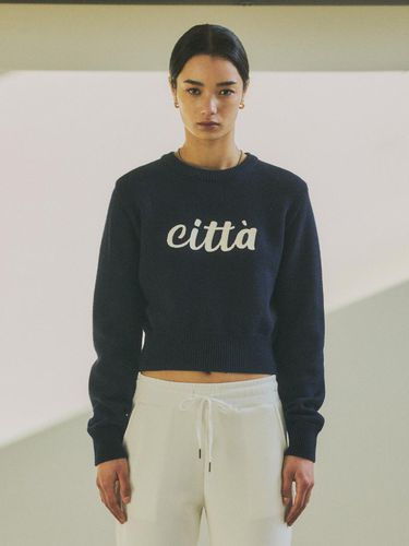 Chain Stitch Logo Round Neck Sweater - CITTA - Modalova